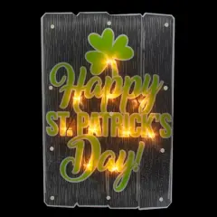 17" Green & Black Happy St.Patrick's Day Lighted Window Silhouette Decoration