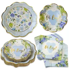 Kate Aspen&reg; Blue Baby Shower Onesie Floral Tableware Set