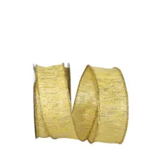 JAM Paper 1.5" x 10yd. Lam&eacute; Dupioni Wired Ribbon Gold