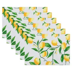 DII&reg; Lemon Bliss Print Outdoor Placemat Set, 6ct.
