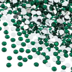 John Bead Acrylic Round Flat Back Rhinestones, 4mm Green
