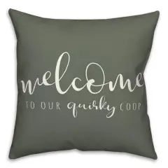 18" x 18" Quirky Coop Versatile Throw Pillow Sage