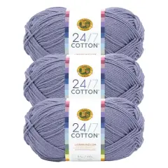 3 Pack Lion Brand&reg; 24/7 Cotton&reg; Yarn Blue Gray