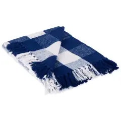 DII&reg; Navy & Off-White Buffalo Check Throw