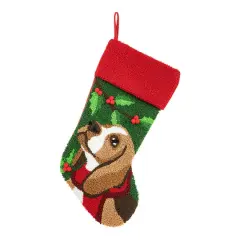 Glitzhome&reg; 20.5" Dog Hooked Stocking