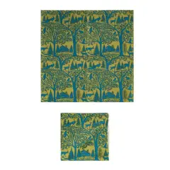 Hello Honey&reg; 6.5" Blue & Gold Landscape Square Paper Napkins, 50ct.