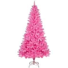 6ft. Pre-Lit Pink Medium Pine Artificial Christmas Tree, Clear Lights