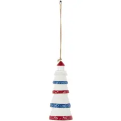 21" Red, White & Blue Ceramic Light House Windchime