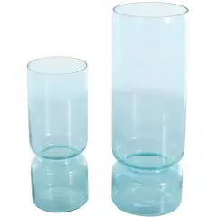 Blue Modern Round Glass Vase Set