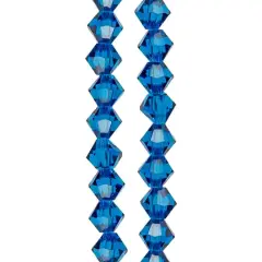 Preciosa Glass Crystal Bicone Beads, 4mm by Bead Landing&trade; Capri Blue