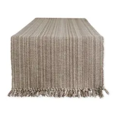 DII&reg; 72" Variegated Fringe Table Runner Mushroom