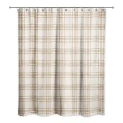 Orange Plaid Shower Curtain