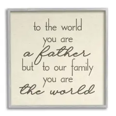 Stupell Industries You're The World Father Appreciation Framed Giclee Art Gray