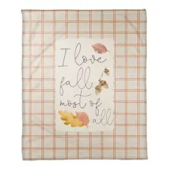 I Love FallCoral Fleece Throw