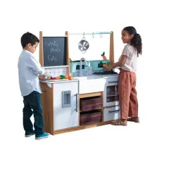 KidKraft Farmhouse Play Kitchen with 18 Piece Accessory Play Set