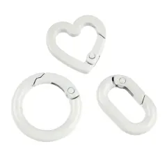 Enameled Hinge Closure Assortment by Bead Landing&trade; White