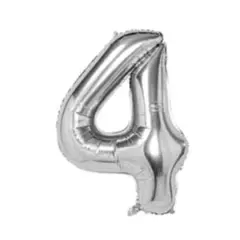 Wizardi 32" Silver Number Foil Balloon 4