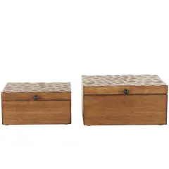 Brown Textured Concave Honeycomb Storage Box Set