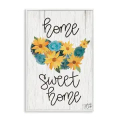 Stupell Industries Floral Americana Phrase Framed Giclee Art White