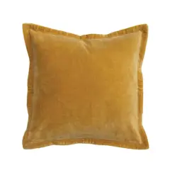 Hello Honey&reg; Mustard Cotton Velvet Pillow Cover with Patterned Flanged Edge