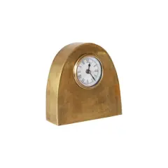Hello Honey&reg; 7" Antique Gold Metal Mantel Display Clock