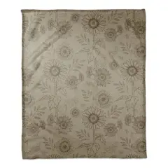 Sunflower Icons Coral Fleece Blanket Brown