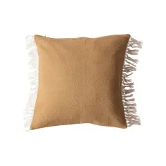 Hello Honey&reg; 20" Mustard Soft Cotton Pillow with Fringe