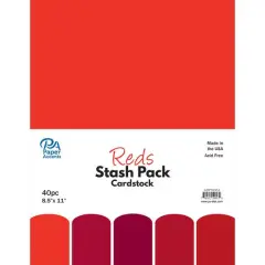 PA Paper&trade; Accents Reds Stash Pack 8.5" x 11" Cardstock, 40 sheets