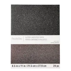 Black Glitter 8.5" x 11" Cardstock Paper by Recollections&trade;, 24 Sheets