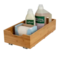 Household Essentials Glidez Bamboo & Steel Slide-Out Storage Organizer