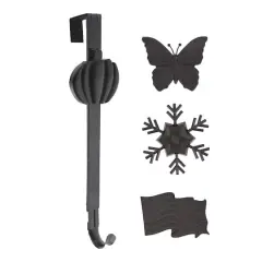 Haute Decor Matte Black Icon Adjustable Wreath Hanger