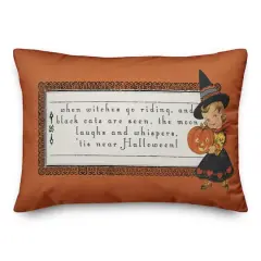 Vintage Witch 'Tis Near Halloween Throw Pillow