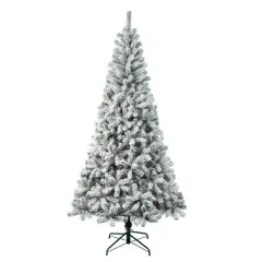 7.5 ft. Unlit Acacia Flocked Artificial Christmas Tree