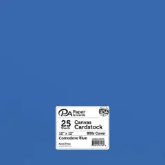PA Paper&trade; Accents 12" x 12" 80lb. Canvas Cardstock Paper, 25 Sheets Commodore Blue