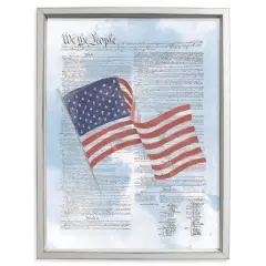 24" Flag Constitution Framed Print White Frame