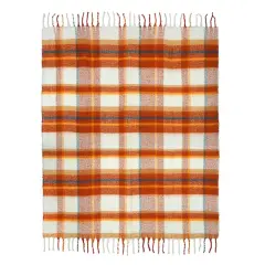 50" x 60" Orange & White Plaid Throw Blanket by Ashland&reg;