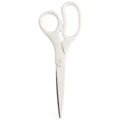 JAM Paper 8" Ergonomic Multi-Purpose Precision Scissors White