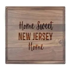 Home Sweet State Home 17" x 11" Walnut Cutting Board New Jersey