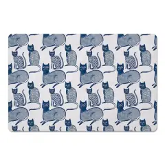 Blue Cat Pattern 27" x 18" Floor Mat