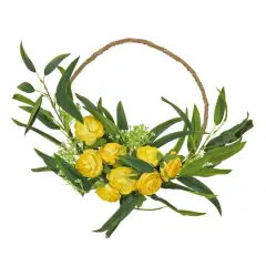 16" Buttercup & Baby&rsquo;s Breath Hoop Wreath