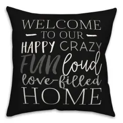 18" x 18" Love Filled Home Throw Pillow Black