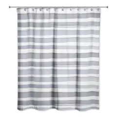Watercolor Stripes Shower Curtain, 71" x 74" Blue/White
