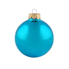 Whitehurst 40 Pack 1.5" Shiny Glass Ball Ornaments Teal