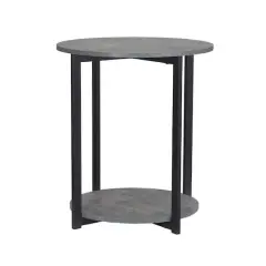 Household Essentials Jamestown 24" Round End Table Gray