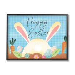 Stupell Industries Happy Easter Spring Carrot Garden Framed Giclee Art Black