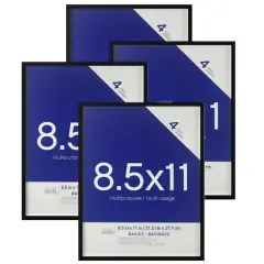 4 Pack Basics 8.5" x 11"Multipurpose Wall Frames by Studio D&eacute;cor&reg; Black