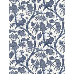 Scalamandre Indigo Balinese Peacock Peel & Stick Wallpaper