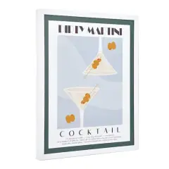 American Art Decor Tipsy Framed Dirty Martini Cocktail Poster - 16" x 20" x .75"