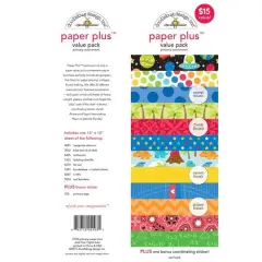 Doodlebug Design Inc.&trade; Paper Plus&trade; Primary Assortment 12" x 12" Cardstock Paper, 8 Sheets