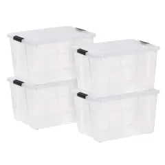 IRIS&reg; 60qt. Buckled Clear Boxes with Clear Buckle Lids, 4ct.